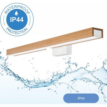 Brilagi - LED Rasvjeta za ogledalo u kupaonici WOODY MIRROR LED/12W/230V 60 cm IP44 hrast/bijela
