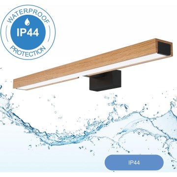 Brilagi - LED Rasvjeta za ogledalo u kupaonici WOODY MIRROR LED/12W/230V 60 cm IP44 hrast/crna