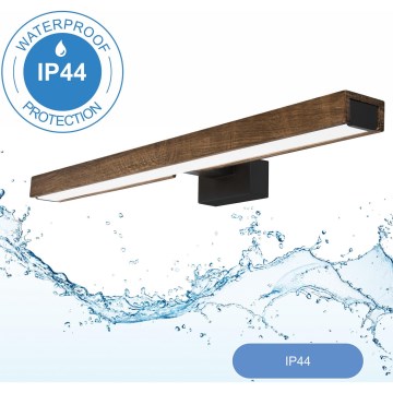 Brilagi - LED Rasvjeta za ogledalo u kupaonici WOODY MIRROR LED/12W/230V 60 cm IP44 hrast orah/crna