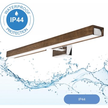 Brilagi - LED Rasvjeta za ogledalo u kupaonici WOODY MIRROR LED/12W/230V 60 cm IP44 hrast/sjajni krom