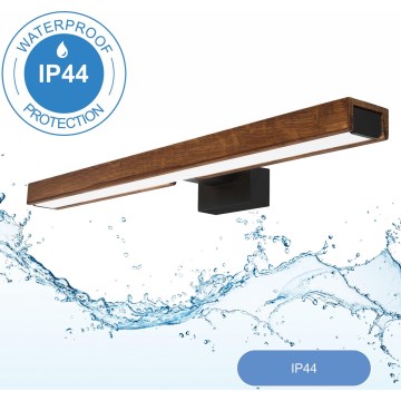 Brilagi - LED Rasvjeta za ogledalo u kupaonici WOODY MIRROR LED/12W/230V 60 cm IP44 hrast trešnja/crna