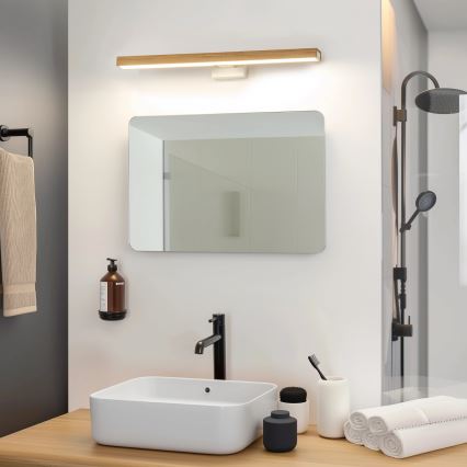 Brilagi - LED Rasvjeta za ogledalo u kupaonici WOODY MIRROR LED/12W/230V 60 cm IP44 hrast/bijela
