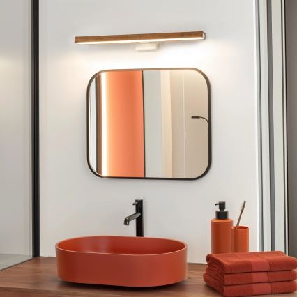 Brilagi - LED Rasvjeta za ogledalo u kupaonici WOODY MIRROR LED/12W/230V 60 cm IP44 hrast trešnja/bijela
