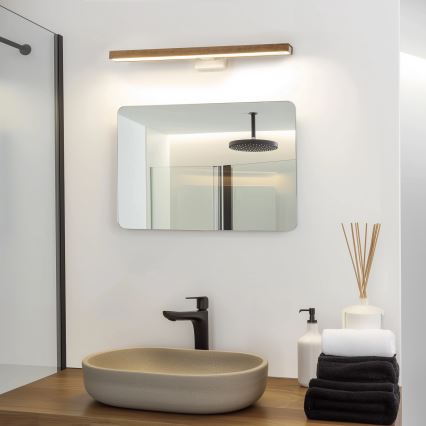 Brilagi - LED Rasvjeta za ogledalo u kupaonici WOODY MIRROR LED/12W/230V 60 cm IP44 hrast orah/bijela