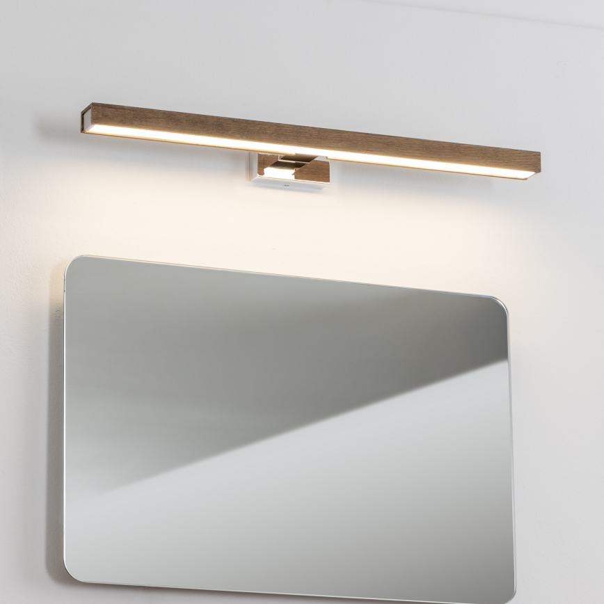 Brilagi - LED Rasvjeta za ogledalo u kupaonici WOODY MIRROR LED/12W/230V 60 cm IP44 hrast orah/sjajni krom