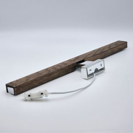 Brilagi - LED Rasvjeta za ogledalo u kupaonici WOODY MIRROR LED/12W/230V 60 cm IP44 hrast orah/sjajni krom