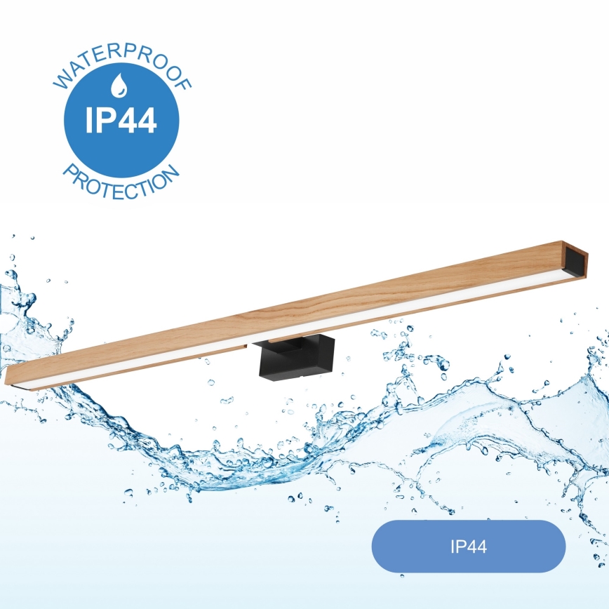 Brilagi - LED Rasvjeta za ogledalo u kupaonici WOODY MIRROR LED/15W/230V 90 cm IP44 hrast/crna