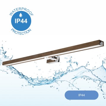 Brilagi - LED Rasvjeta za ogledalo u kupaonici WOODY MIRROR LED/15W/230V 90 cm IP44 hrast orah/sjajni krom