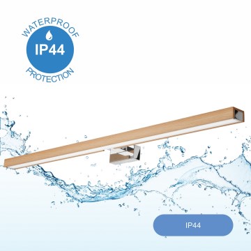 Brilagi - LED Rasvjeta za ogledalo u kupaonici WOODY MIRROR LED/15W/230V 90 cm IP44 hrast/sjajni krom