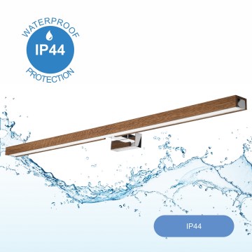 Brilagi - LED Rasvjeta za ogledalo u kupaonici WOODY MIRROR LED/15W/230V 90 cm IP44 hrast trešnja/sjajni krom
