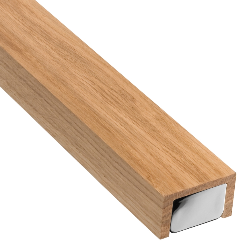 Brilagi - LED Rasvjeta za ogledalo u kupaonici WOODY MIRROR LED/15W/230V 90 cm IP44 hrast/sjajni krom