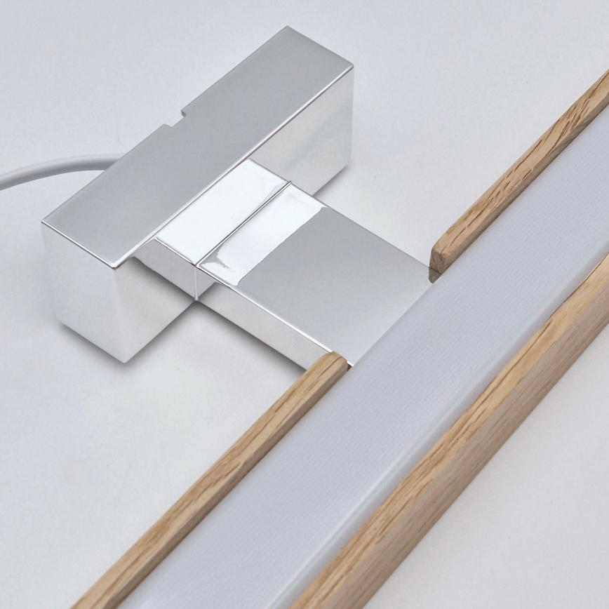 Brilagi - LED Rasvjeta za ogledalo u kupaonici WOODY MIRROR LED/15W/230V 90 cm IP44 hrast/sjajni krom