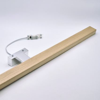Brilagi - LED Rasvjeta za ogledalo u kupaonici WOODY MIRROR LED/15W/230V 90 cm IP44 hrast/sjajni krom