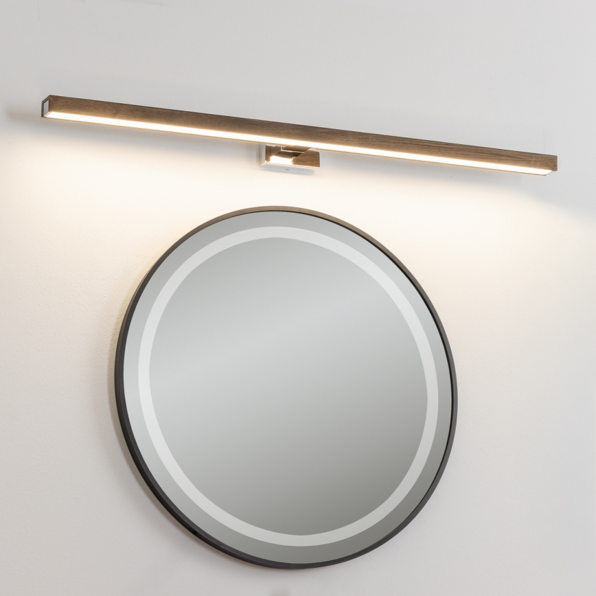 Brilagi - LED Rasvjeta za ogledalo u kupaonici WOODY MIRROR LED/15W/230V 90 cm IP44 hrast orah/sjajni krom