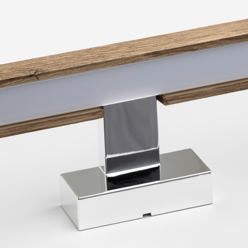 Brilagi - LED Rasvjeta za ogledalo u kupaonici WOODY MIRROR LED/15W/230V 90 cm IP44 hrast orah/sjajni krom