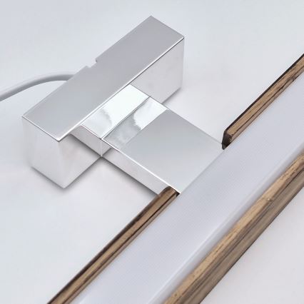 Brilagi - LED Rasvjeta za ogledalo u kupaonici WOODY MIRROR LED/15W/230V 90 cm IP44 hrast orah/sjajni krom