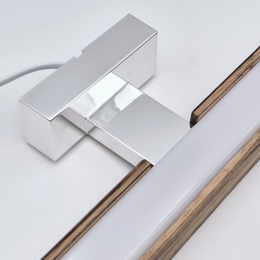 Brilagi - LED Rasvjeta za ogledalo u kupaonici WOODY MIRROR LED/15W/230V 90 cm IP44 hrast orah/sjajni krom