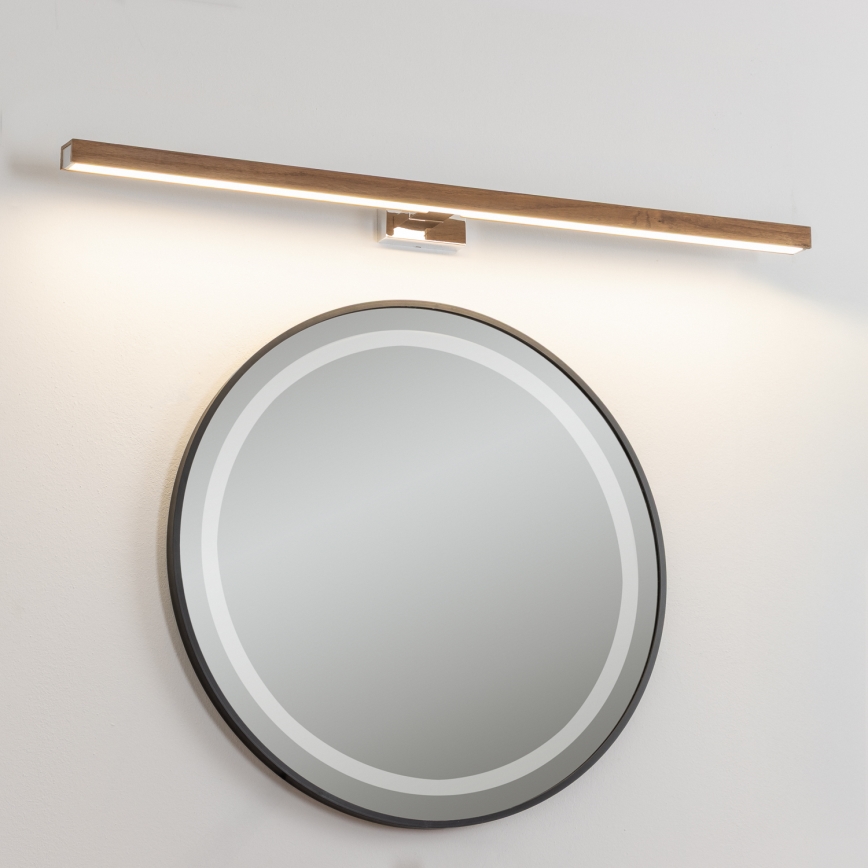 Brilagi - LED Rasvjeta za ogledalo u kupaonici WOODY MIRROR LED/15W/230V 90 cm IP44 hrast trešnja/sjajni krom