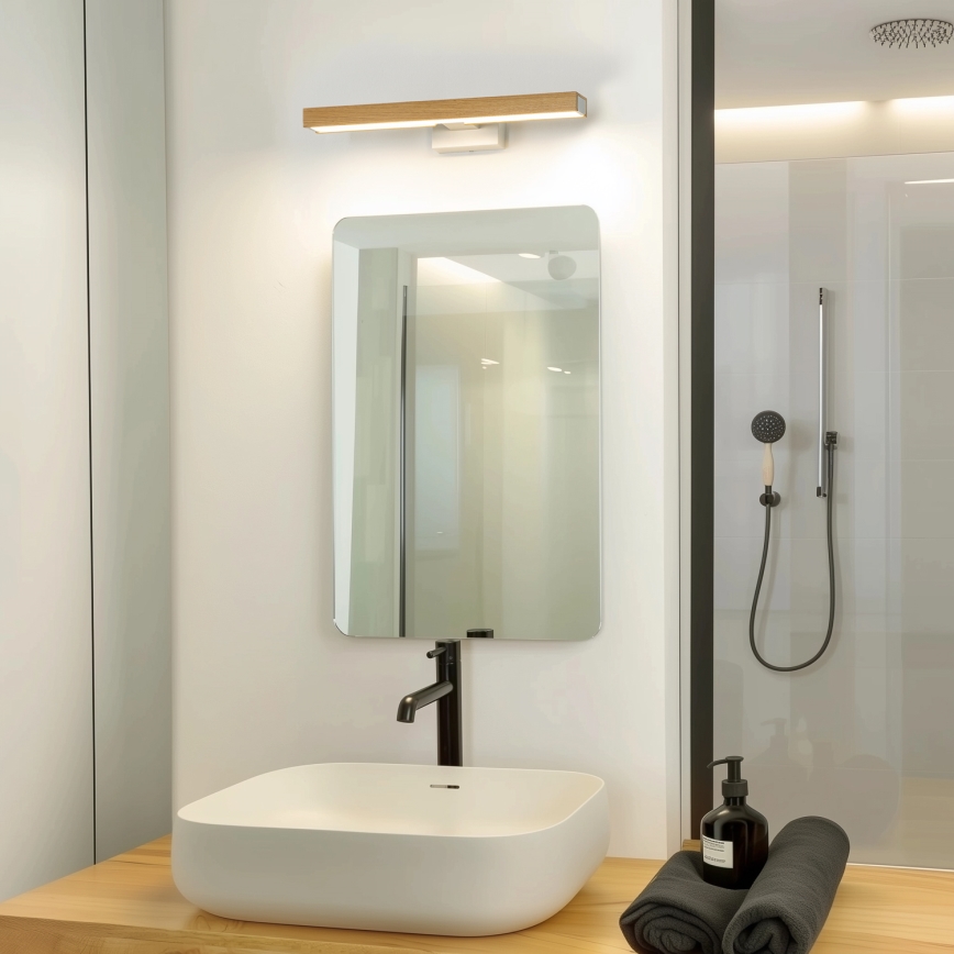 Brilagi - LED Rasvjeta za ogledalo u kupaonici WOODY MIRROR LED/8W/230V 40 cm IP44 hrast/bijela