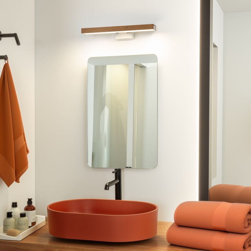 Brilagi - LED Rasvjeta za ogledalo u kupaonici WOODY MIRROR LED/8W/230V 40 cm IP44 hrast trešnja/bijela