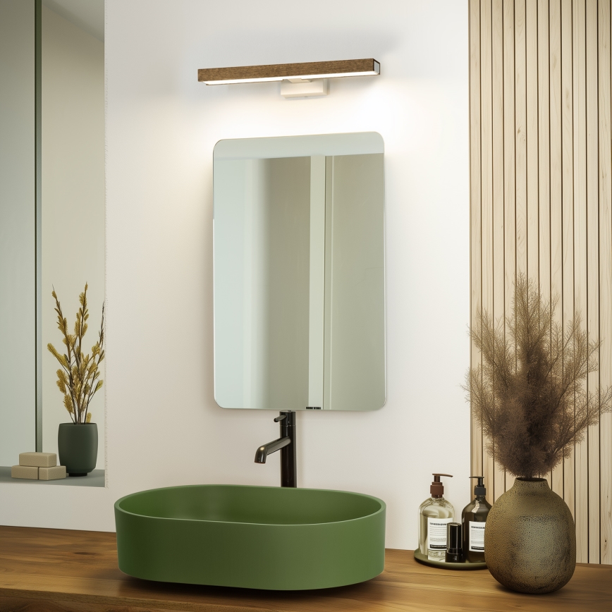 Brilagi - LED Rasvjeta za ogledalo u kupaonici WOODY MIRROR LED/8W/230V 40 cm IP44 hrast orah/bijela