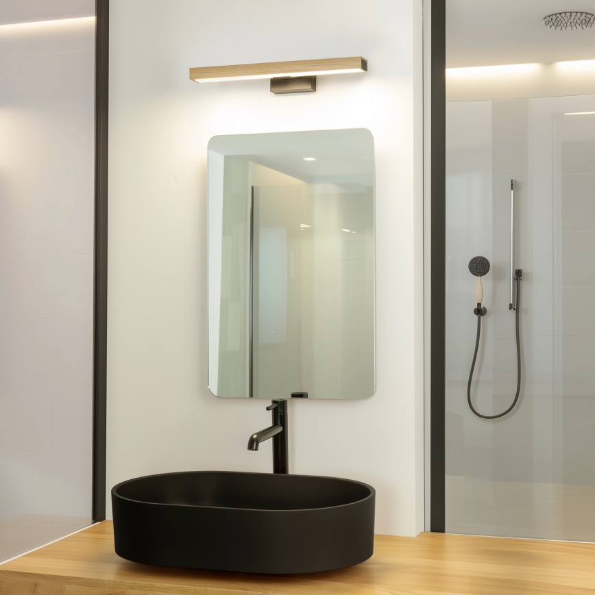 Brilagi - LED Rasvjeta za ogledalo u kupaonici WOODY MIRROR LED/8W/230V 40 cm IP44 hrast/crna