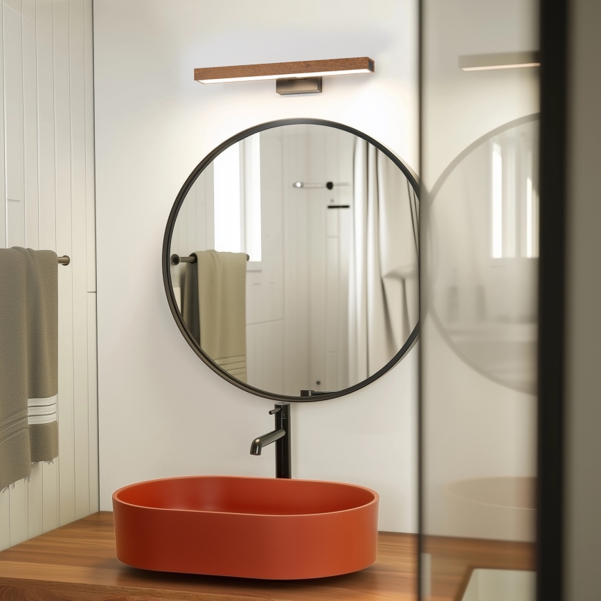 Brilagi - LED Rasvjeta za ogledalo u kupaonici WOODY MIRROR LED/8W/230V 40 cm IP44 hrast trešnja/crna