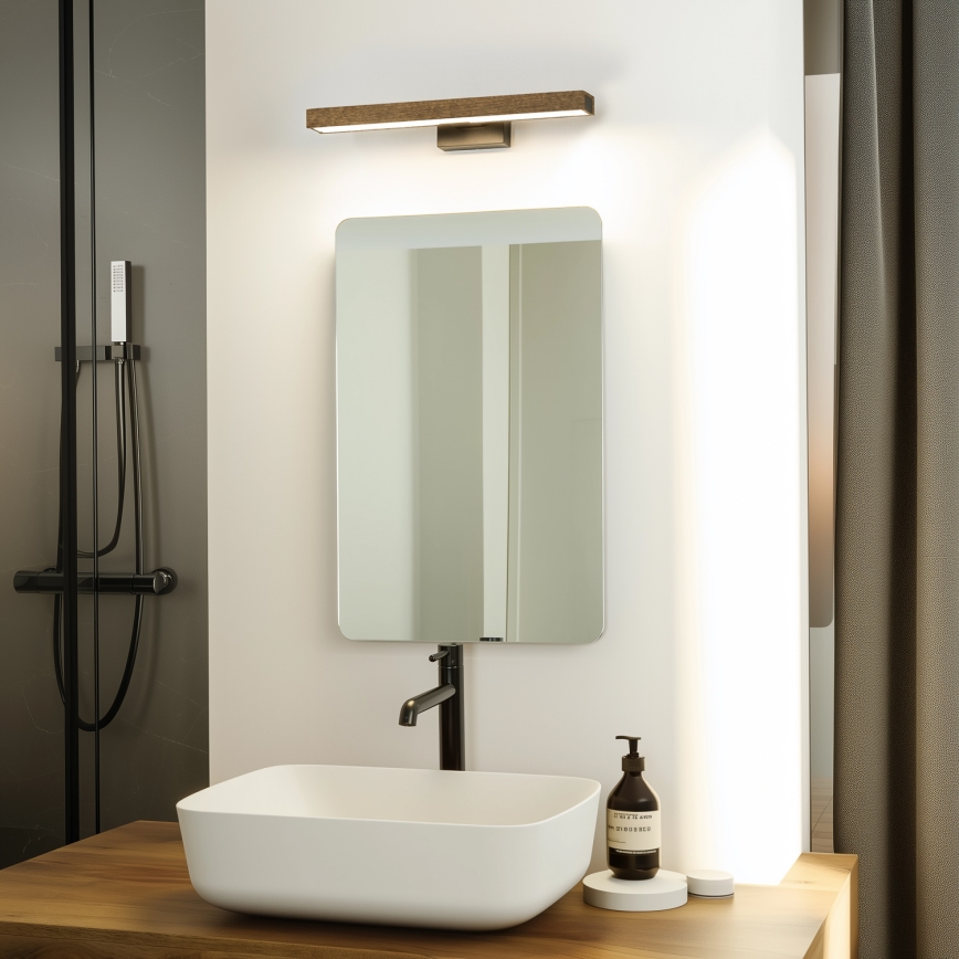 Brilagi - LED Rasvjeta za ogledalo u kupaonici WOODY MIRROR LED/8W/230V 40 cm IP44 hrast orah/crna