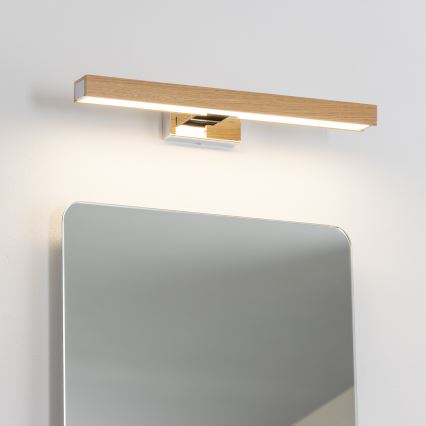 Brilagi - LED Rasvjeta za ogledalo u kupaonici WOODY MIRROR LED/8W/230V 40 cm IP44 hrast/sjajni krom