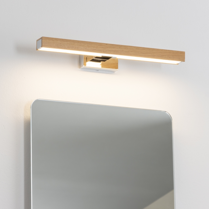 Brilagi - LED Rasvjeta za ogledalo u kupaonici WOODY MIRROR LED/8W/230V 40 cm IP44 hrast/sjajni krom