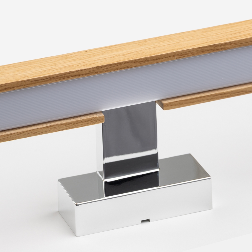 Brilagi - LED Rasvjeta za ogledalo u kupaonici WOODY MIRROR LED/8W/230V 40 cm IP44 hrast/sjajni krom