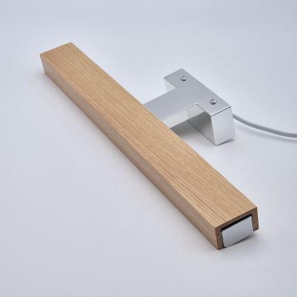 Brilagi - LED Rasvjeta za ogledalo u kupaonici WOODY MIRROR LED/8W/230V 40 cm IP44 hrast/sjajni krom