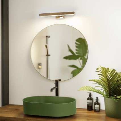 Brilagi - LED Rasvjeta za ogledalo u kupaonici WOODY MIRROR LED/8W/230V 40 cm IP44 hrast orah/sjajni krom