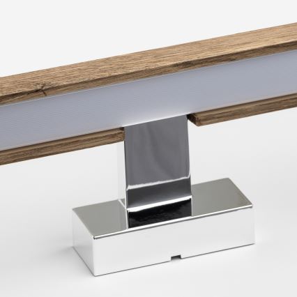 Brilagi - LED Rasvjeta za ogledalo u kupaonici WOODY MIRROR LED/8W/230V 40 cm IP44 hrast orah/sjajni krom