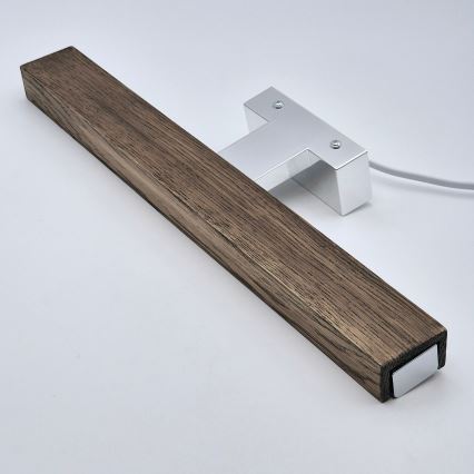 Brilagi - LED Rasvjeta za ogledalo u kupaonici WOODY MIRROR LED/8W/230V 40 cm IP44 hrast orah/sjajni krom
