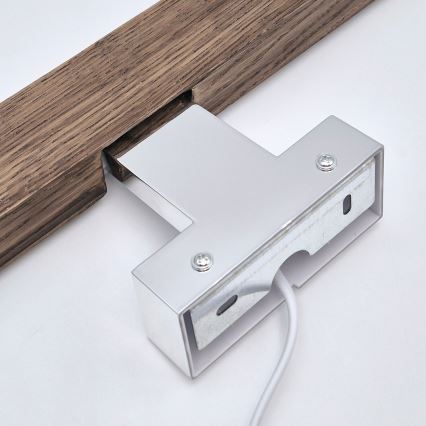 Brilagi - LED Rasvjeta za ogledalo u kupaonici WOODY MIRROR LED/8W/230V 40 cm IP44 hrast orah/sjajni krom