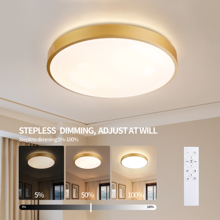 Brilagi - Stropna LED svjetiljka s mogućnošću prigušivanja GLASS POOL DOUBLE LED/80W/230V 3000-6000K 60 cm zlatna + daljinski upravljač