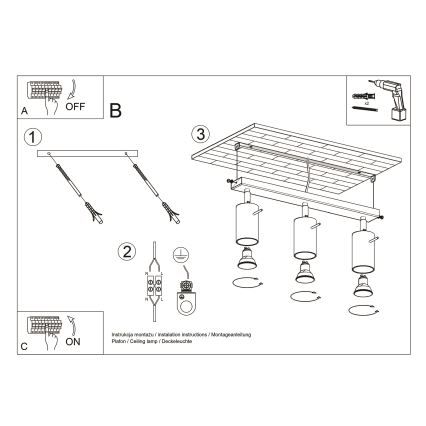 Brilagi -  LED Reflektorska svjetiljka ASMUS 3xGU10/7W/230V crna