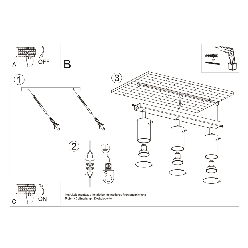 Brilagi -  LED Reflektorska svjetiljka ASMUS 3xGU10/7W/230V crna