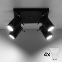 Brilagi -  LED Reflektorska svjetiljka ASMUS 4xGU10/7W/230V crna