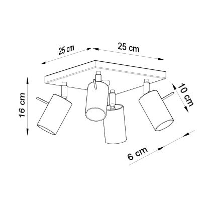 Brilagi -  LED Reflektorska svjetiljka ASMUS 4xGU10/7W/230V crna