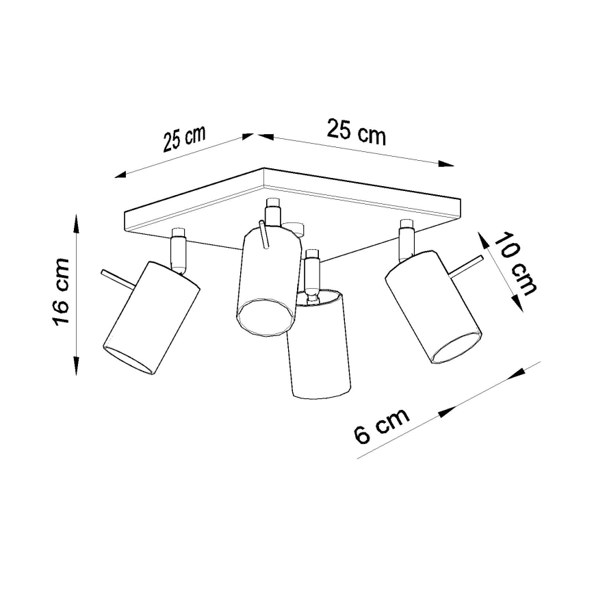 Brilagi -  LED Reflektorska svjetiljka ASMUS 4xGU10/7W/230V crna