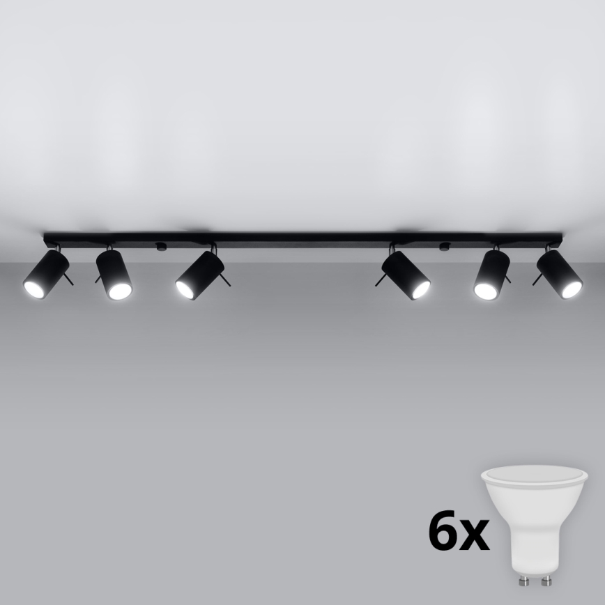 Brilagi -  LED Reflektorska svjetiljka ASMUS 6xGU10/7W/230V crna