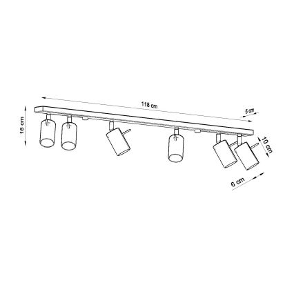 Brilagi -  LED Reflektorska svjetiljka ASMUS 6xGU10/7W/230V crna