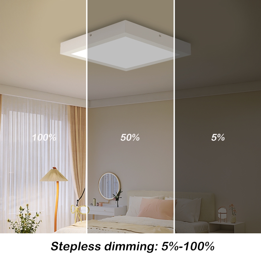 Brilagi - Regulirajuća stropna lampu za kupaonicu FRAME SMART LED/24W/230V 30x30 cm 3000-6000K IP44 bijela + daljinski upravljač