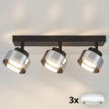 Brilagi - LED RGB+CCT prigušiva točkasta svjetiljka AURA LUX 3xGX53/14W/230V 2700-6500K Wi-Fi Tuya crna/zadimljena