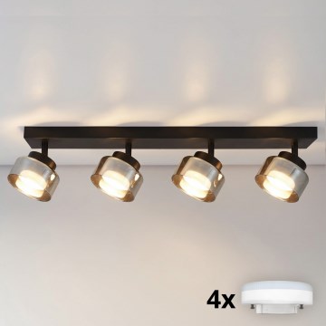 Brilagi - LED RGB+CCT prigušiva ugradna spot svjetiljka AURA LUX 4xGX53/14W/230V 2700-6500K Wi-Fi Tuya crna/zadimljena