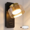 Brilagi - LED RGB+CCT prigušiva zidna lampa s USB priključkom AURA LUX 1xGX53/14W/230V 2700-6500K Wi-Fi Tuya crna/zlatna