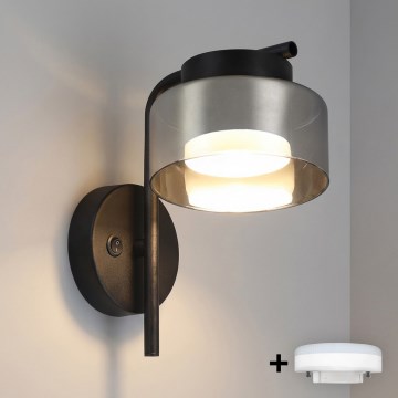 Brilagi - LED RGB+CCT prigušiva zidna svjetiljka AURA LUX 1xGX53/14W/230V 2700-6500K Wi-Fi Tuya crna/zadimljena