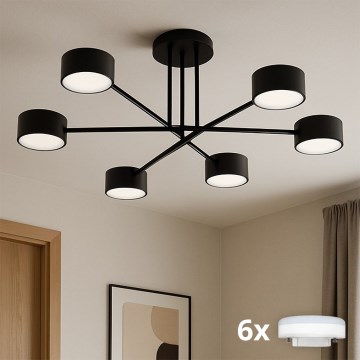 Brilagi - LED RGB+CCT prigušivi nadgradni luster MONO 6xGX53/14W/230V 2700-6500K Wi-Fi Tuya crni